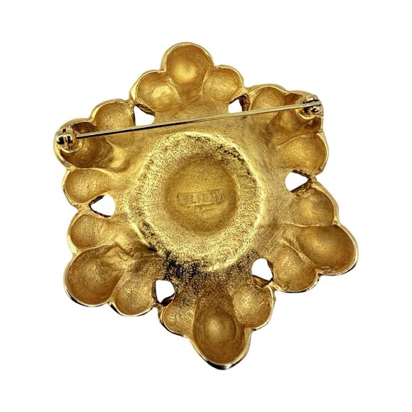 Erwin Pearl Gold Plated Floral Brooch Pin Statement Jewelry Elegant Signed RARE - Picture 9 of 16